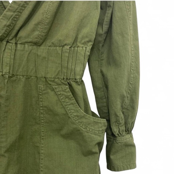 Free People Beside You Shortall Womens Romper Olive Size M - Picture 3 of 6